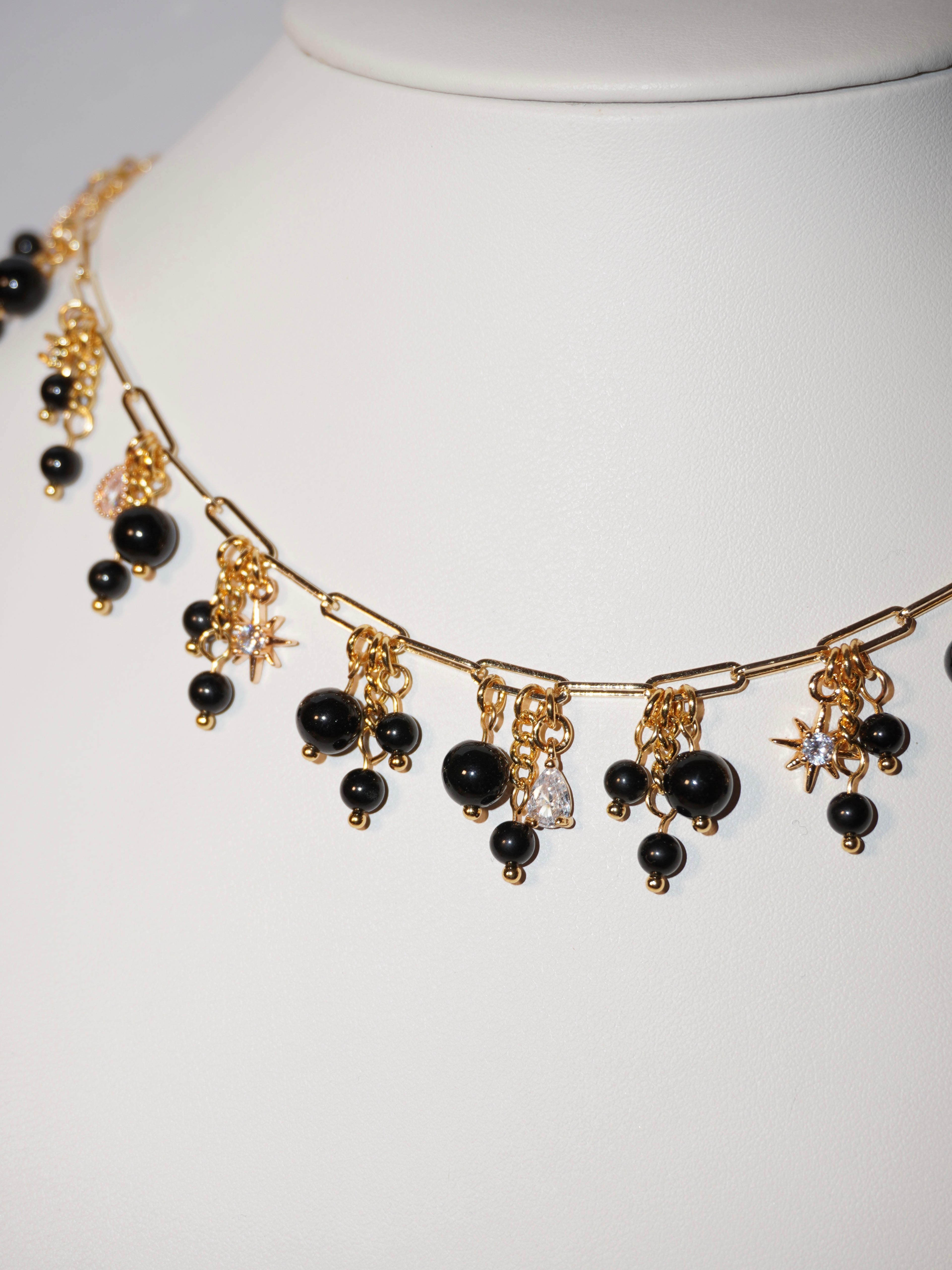 Evil Eye| Obsidian und Turmalin Kette