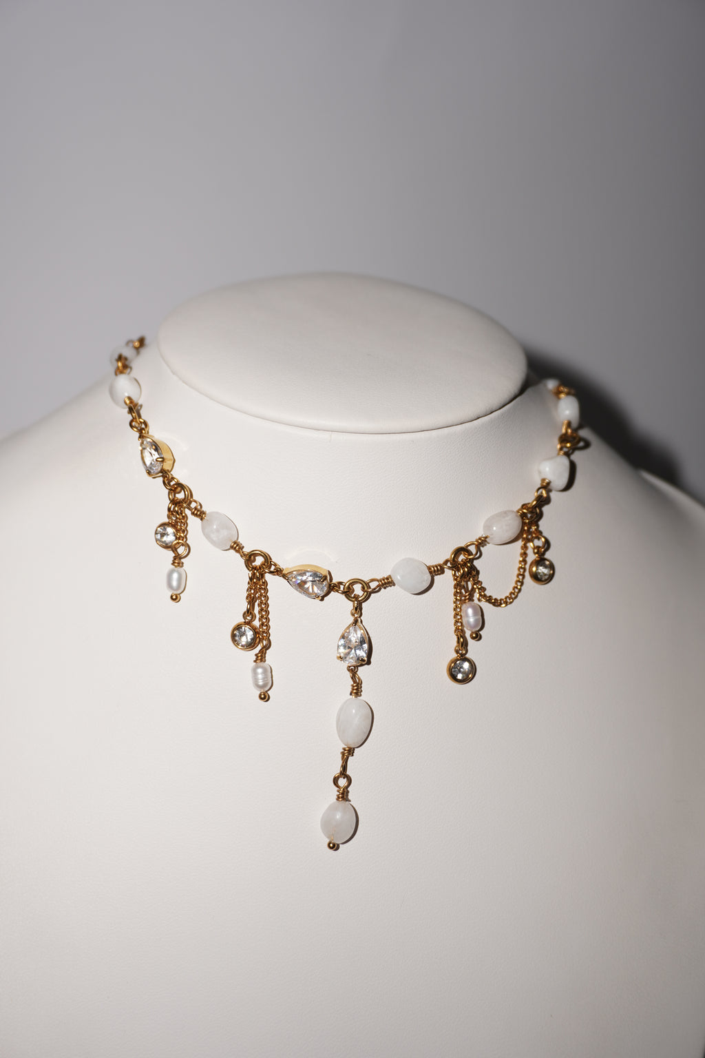 Eleonora | Mondstein Kette | Edelstahl Gold