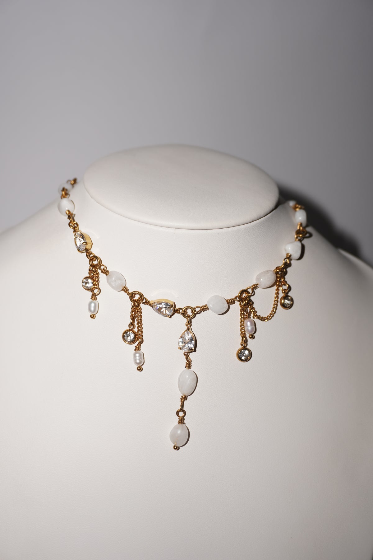 Eleonora | Mondstein Kette | Edelstahl Gold