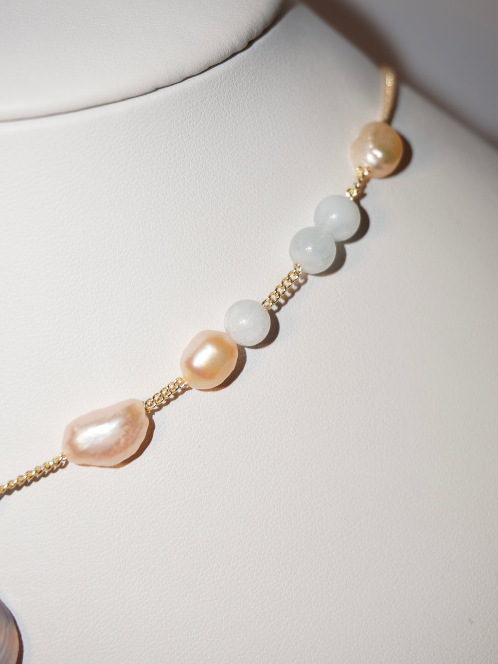 Sunrise | Aquamarin & Perlen Kette