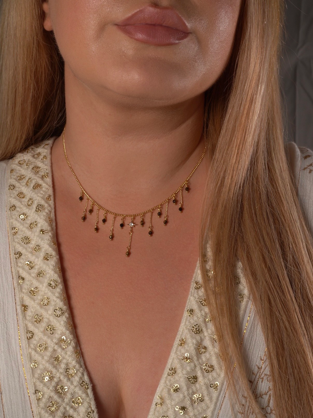 Shooting Star | Tigerauge/Aquamarin Kette