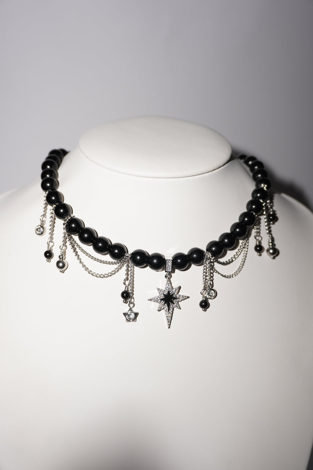 North Star | Obsidian Kette | Edelstahl Silber
