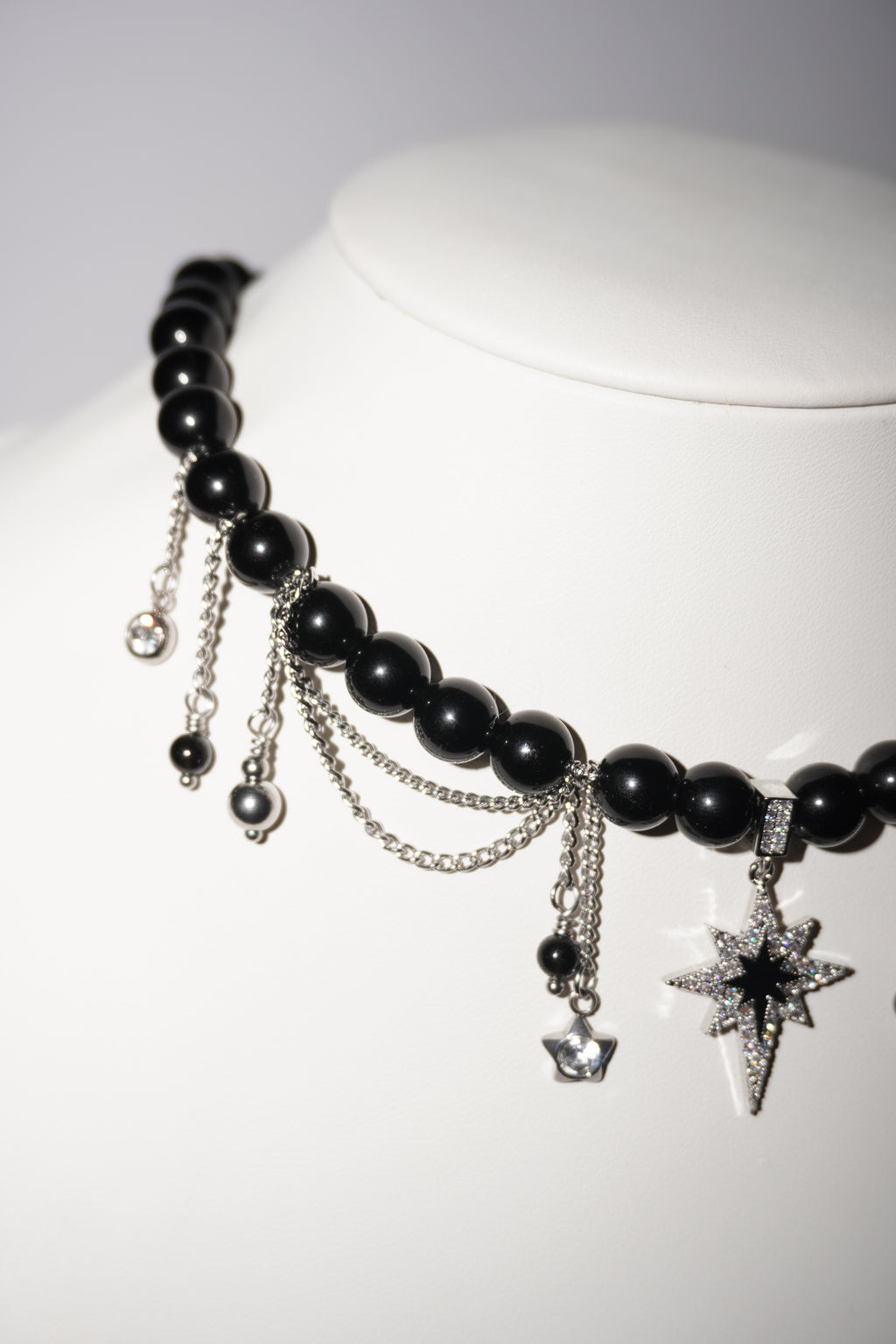 North Star | Obsidian Kette | Edelstahl Silber