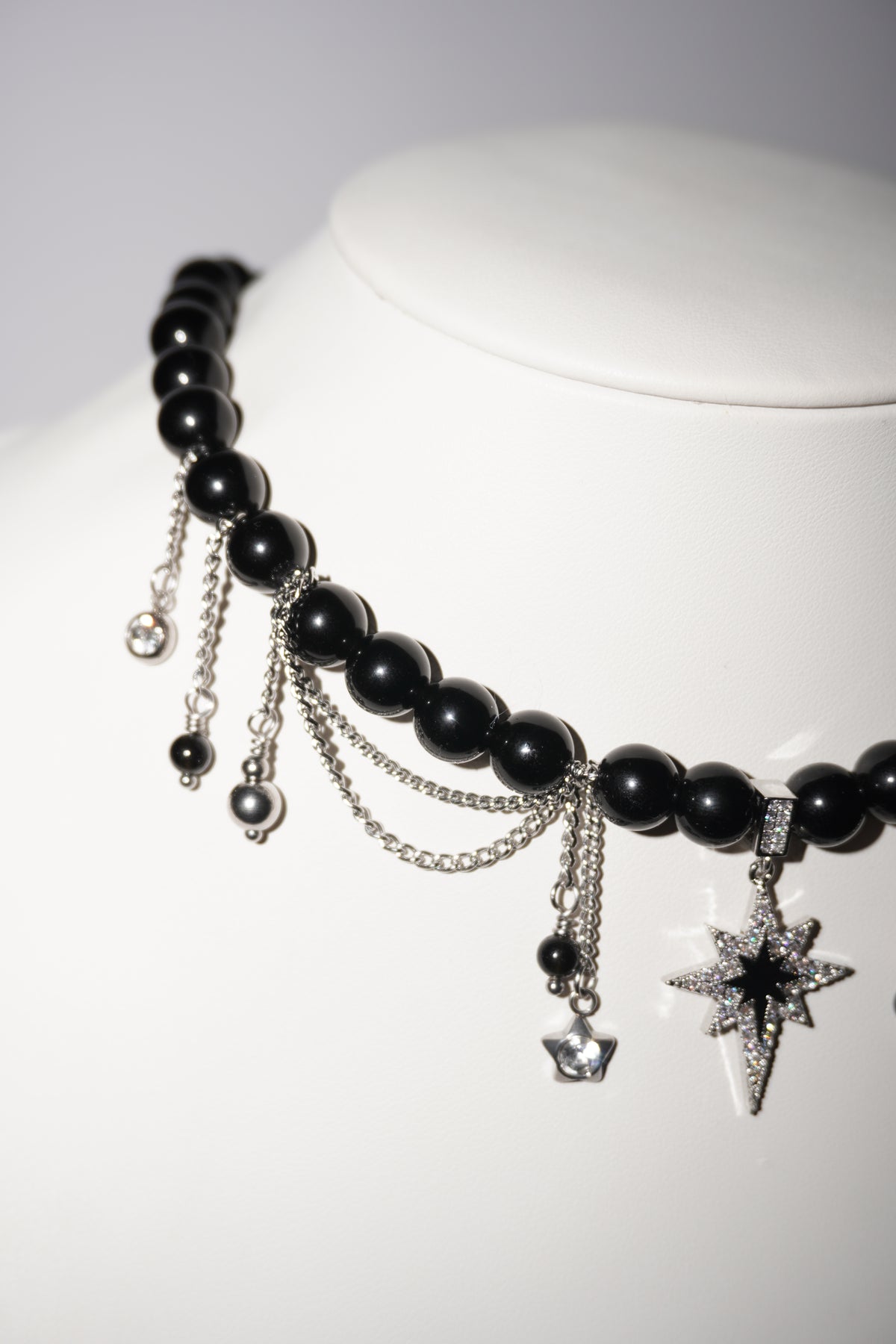North Star | Obsidian Kette | Edelstahl Silber