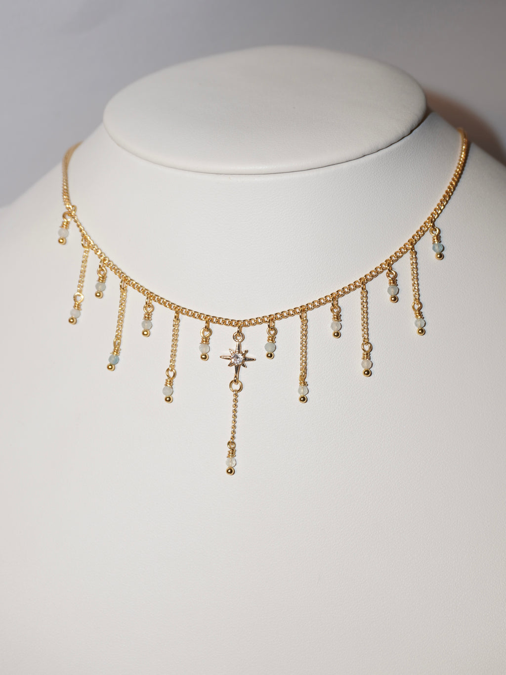 Shooting Star | Tigerauge/Aquamarin Kette