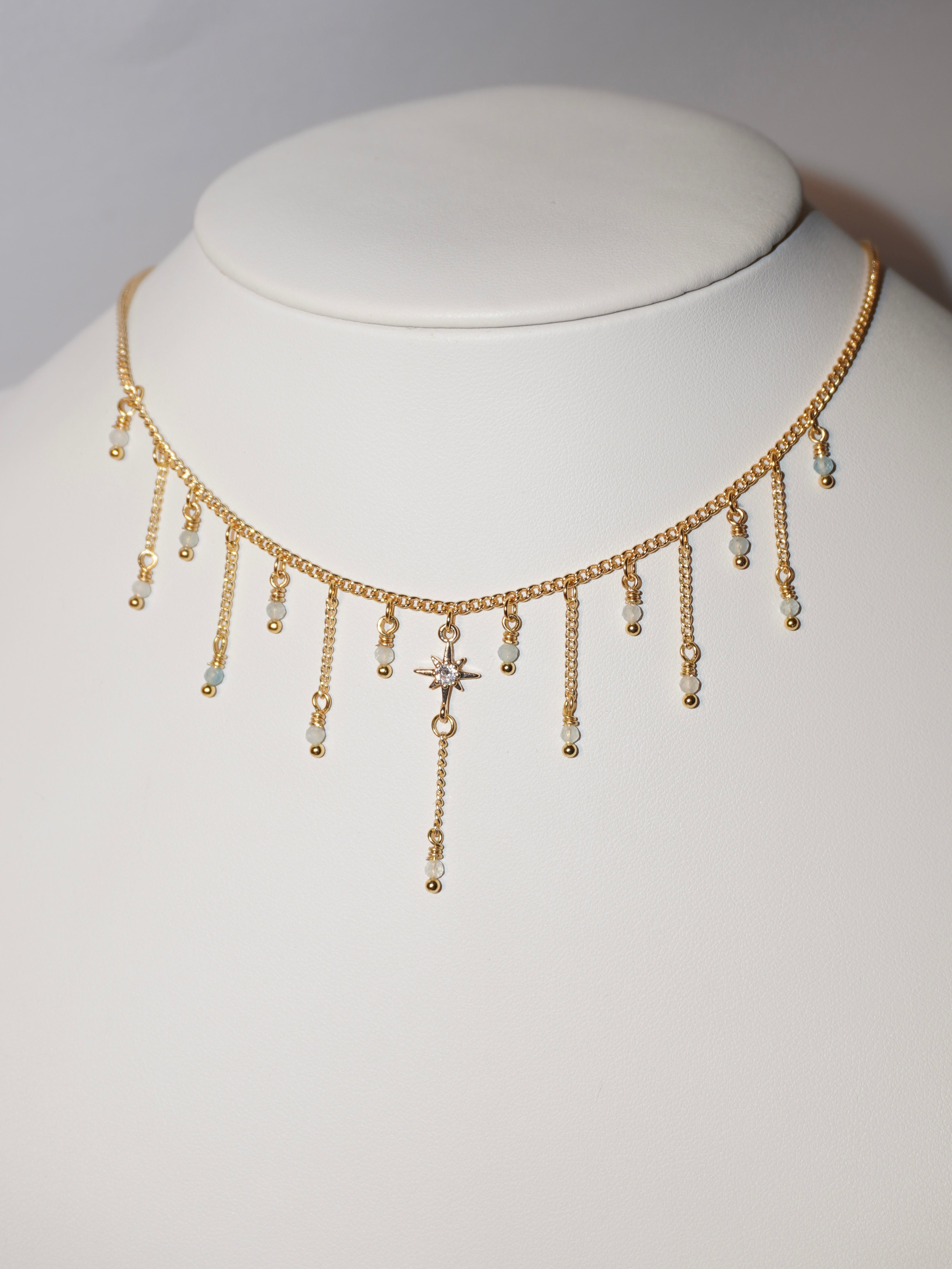 Shooting Star | Tigerauge/Aquamarin Kette