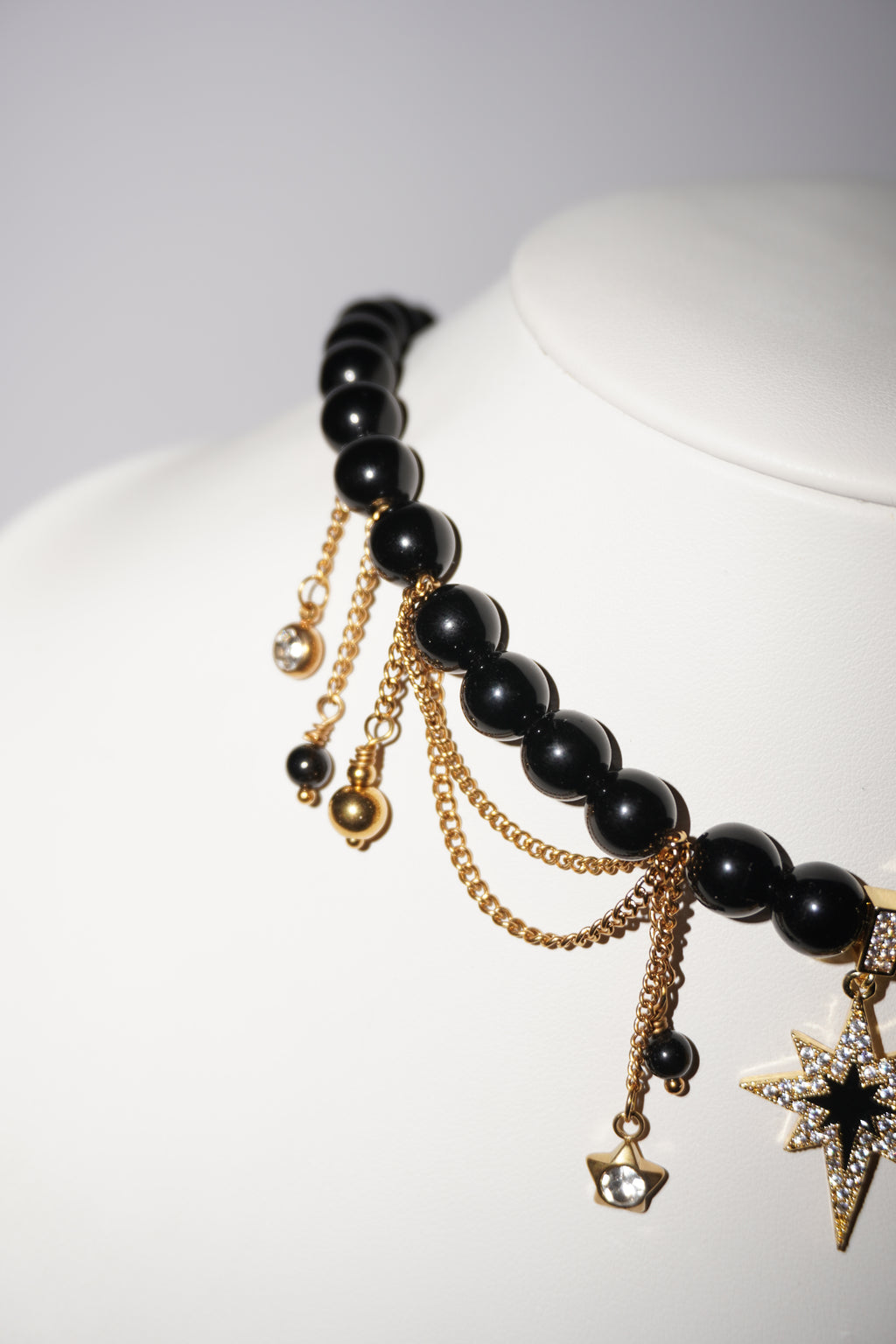 North Star | Obsidian Kette | Edelstahl Gold