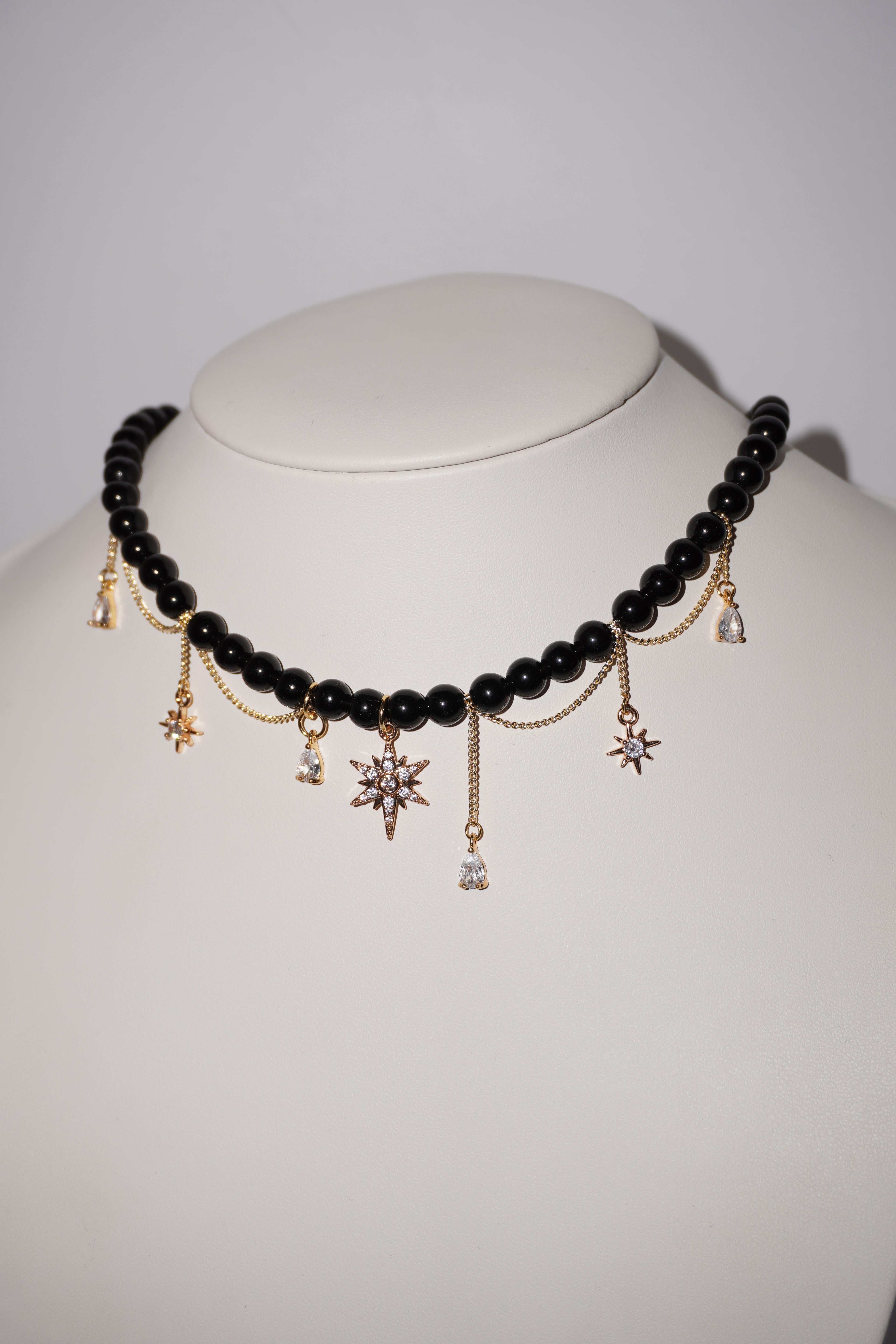 Midnight | Obsidian/Braune Achat Kette