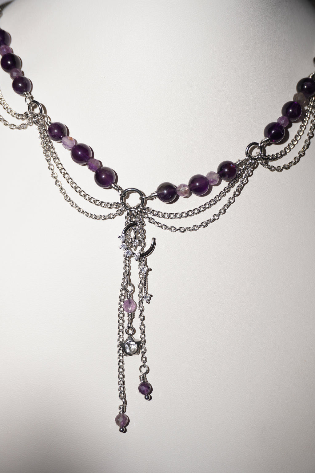 Witch | Amethyst Kette | Edelstahl Silber