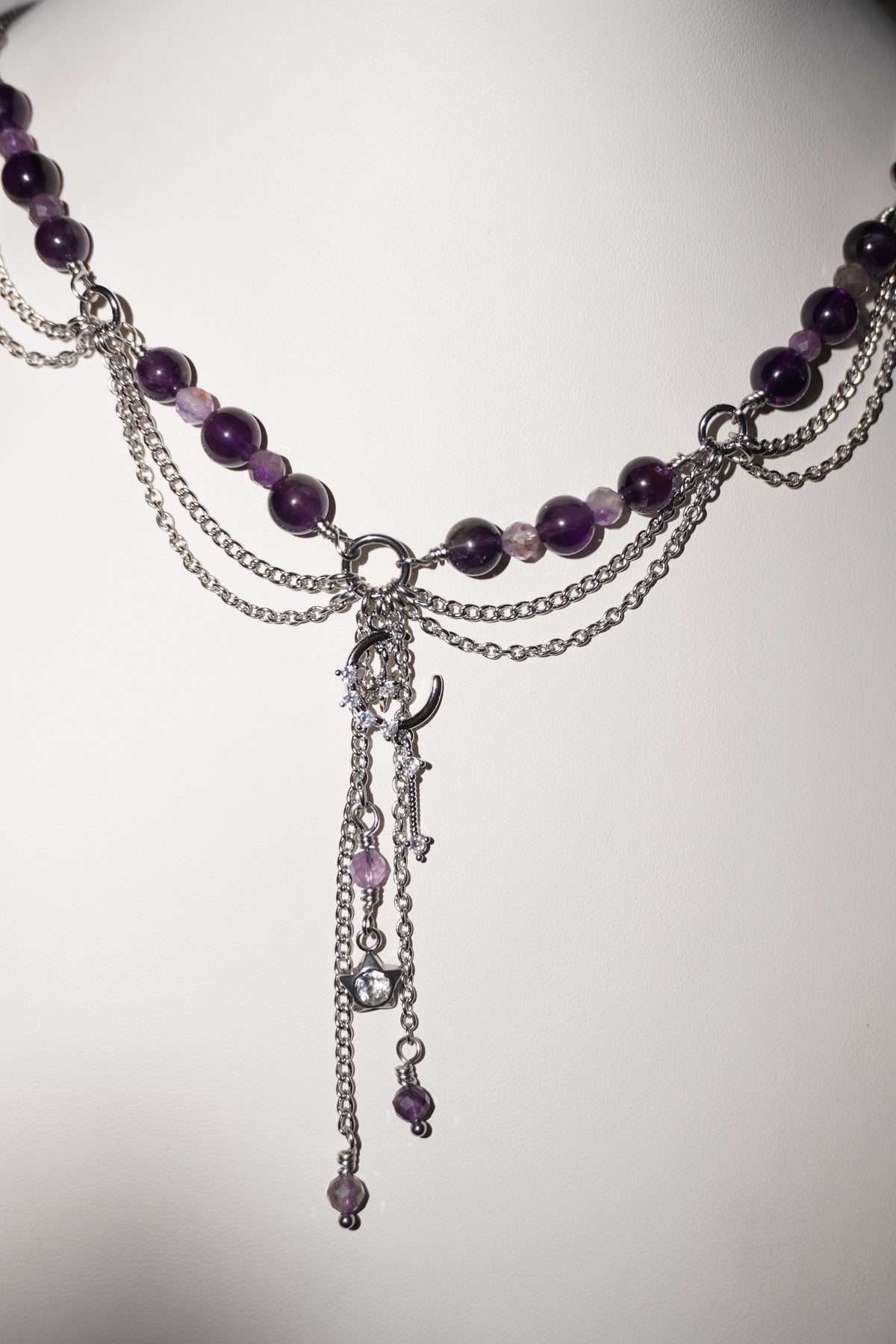 Witch | Amethyst Kette | Edelstahl Silber