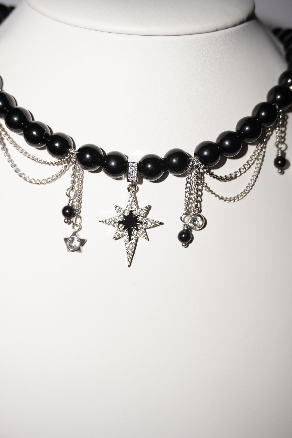 North Star | Obsidian Kette | Edelstahl Silber