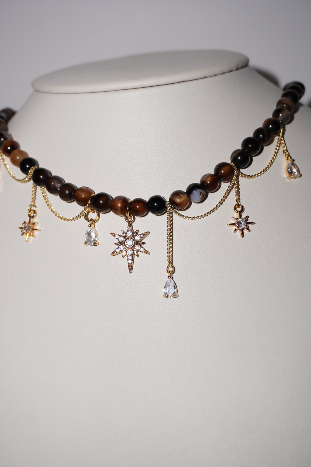 Midnight | Obsidian/Braune Achat Kette