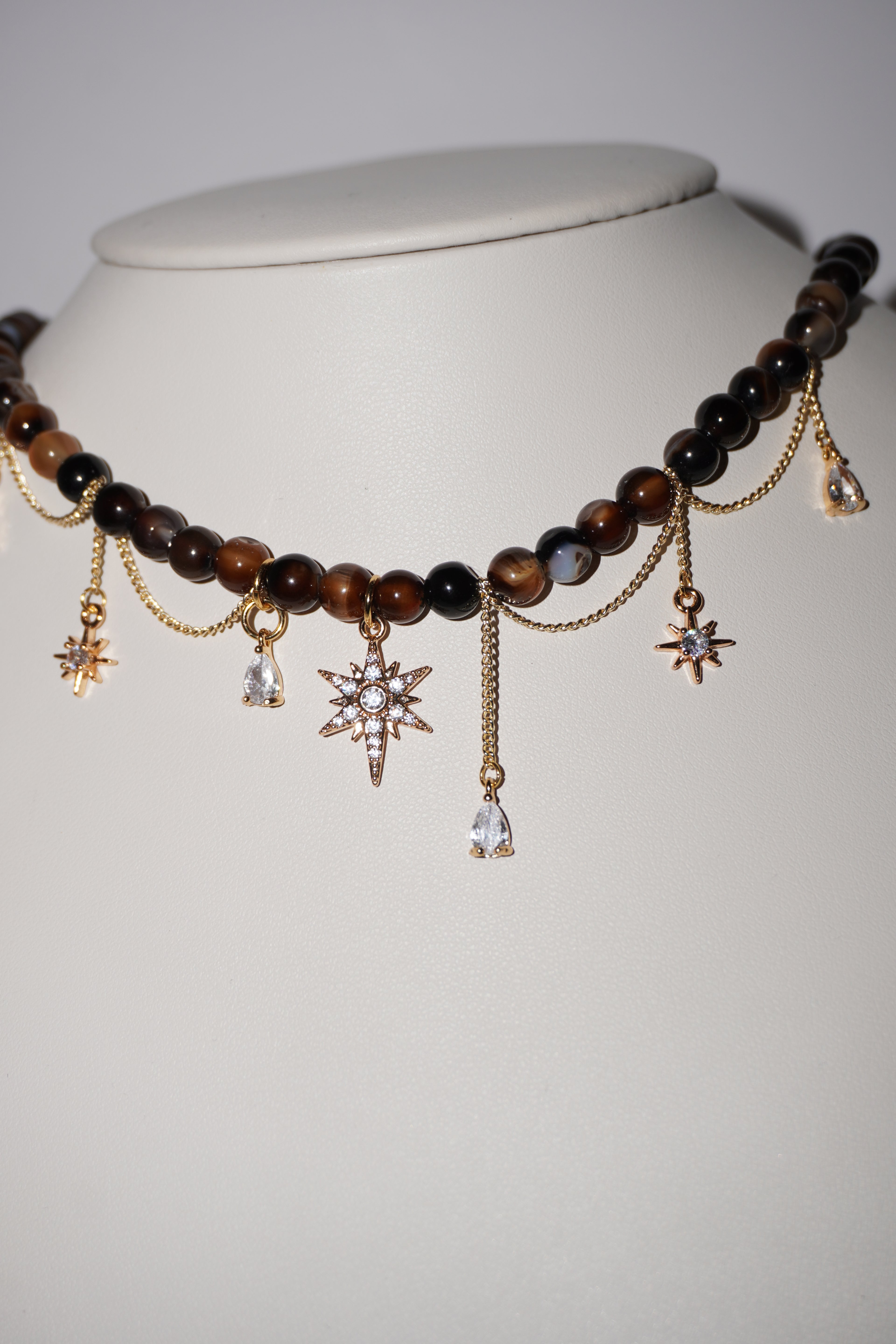 Midnight | Obsidian/Braune Achat Kette