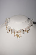 Raw | Bergkristall Kette | Edelstahl Gold