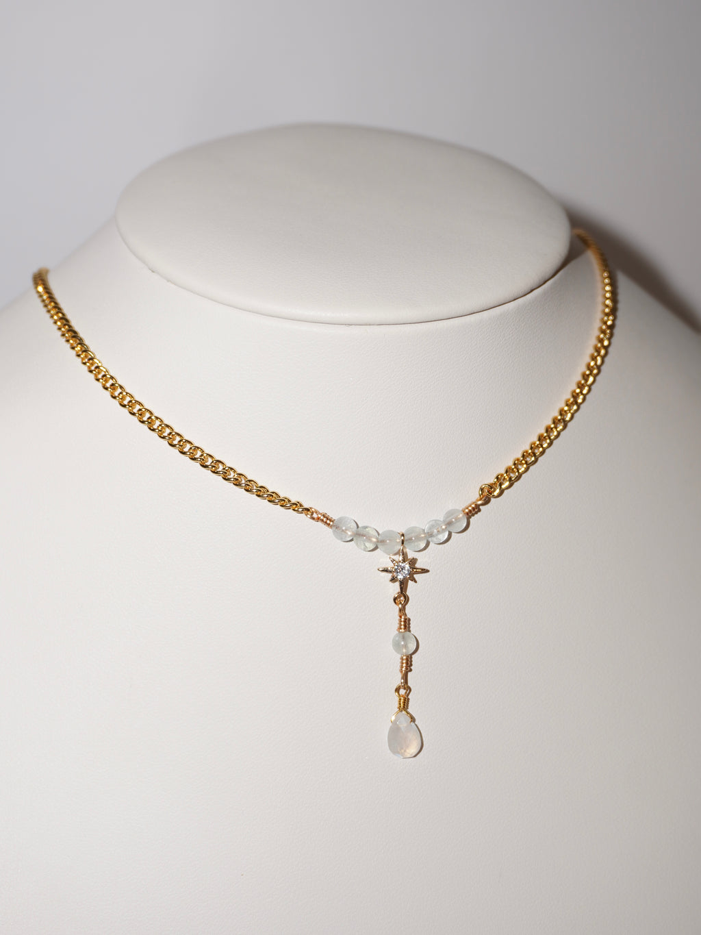 Linda | Aquamarin & Mondstein Kette