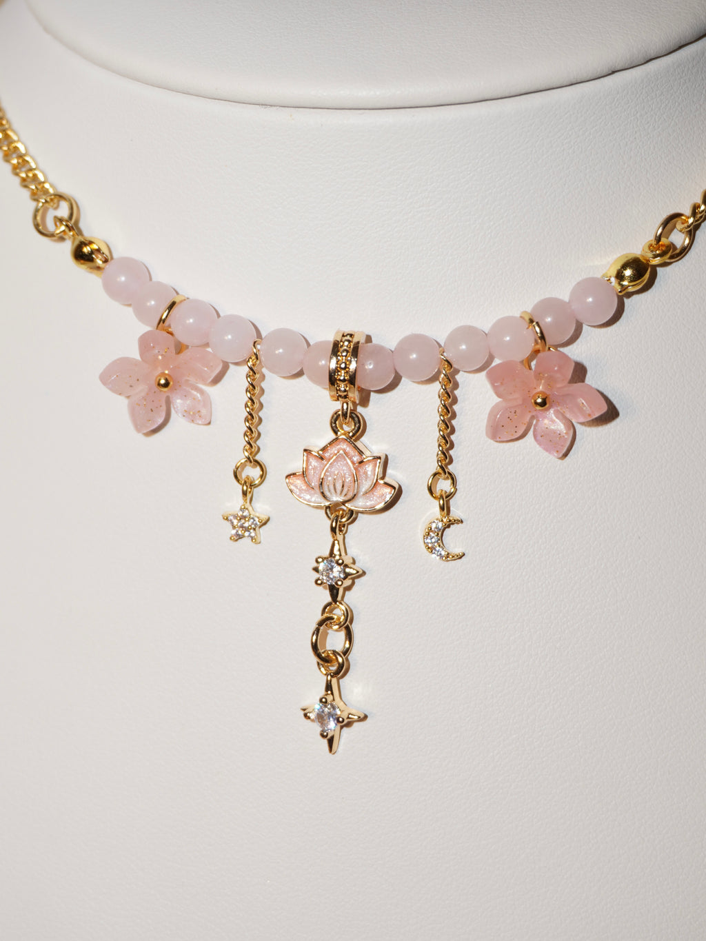 Lotus | Rosenquarz Kette