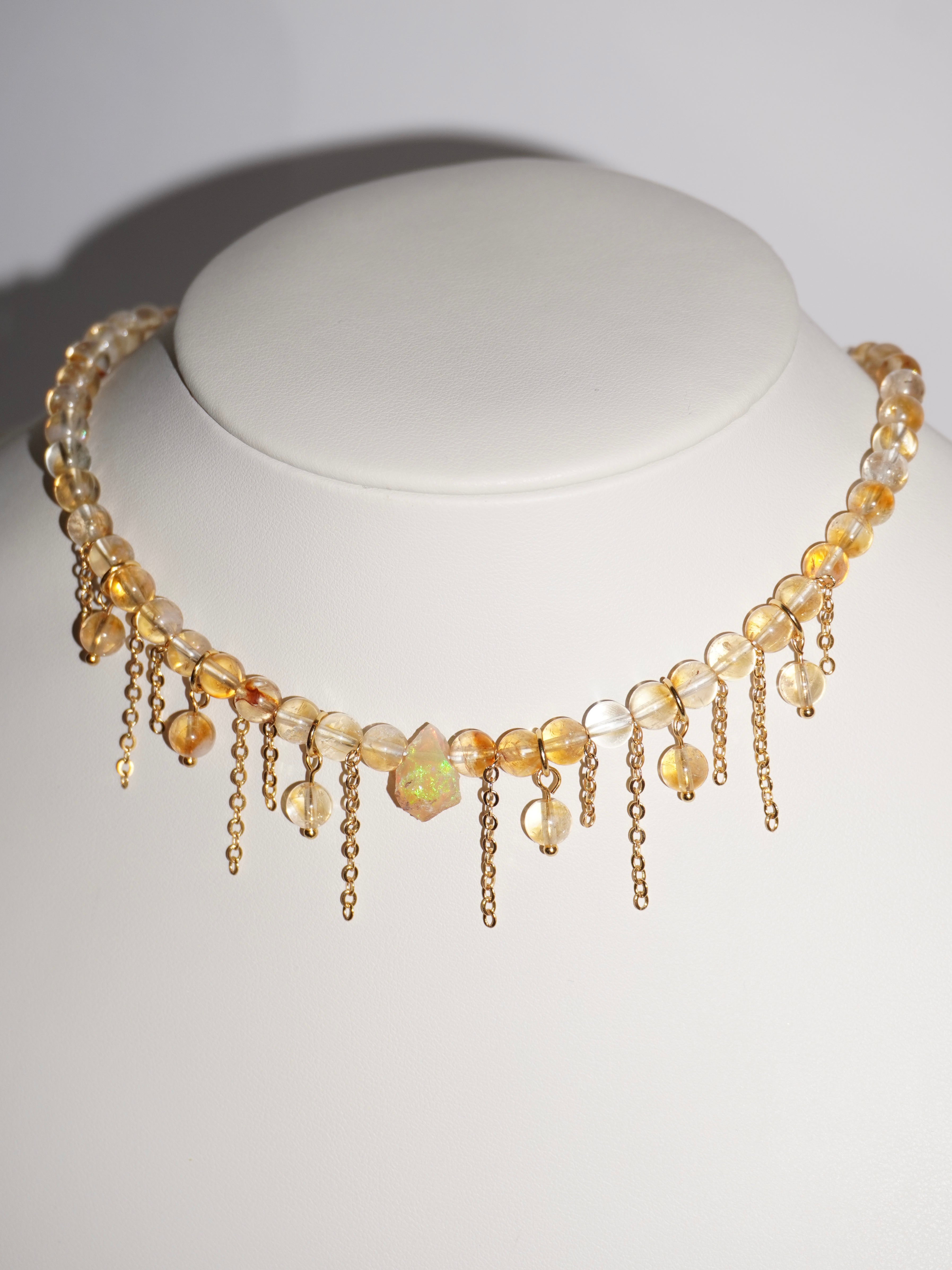 Kira | Citrin & Äthiopien Opal Kette