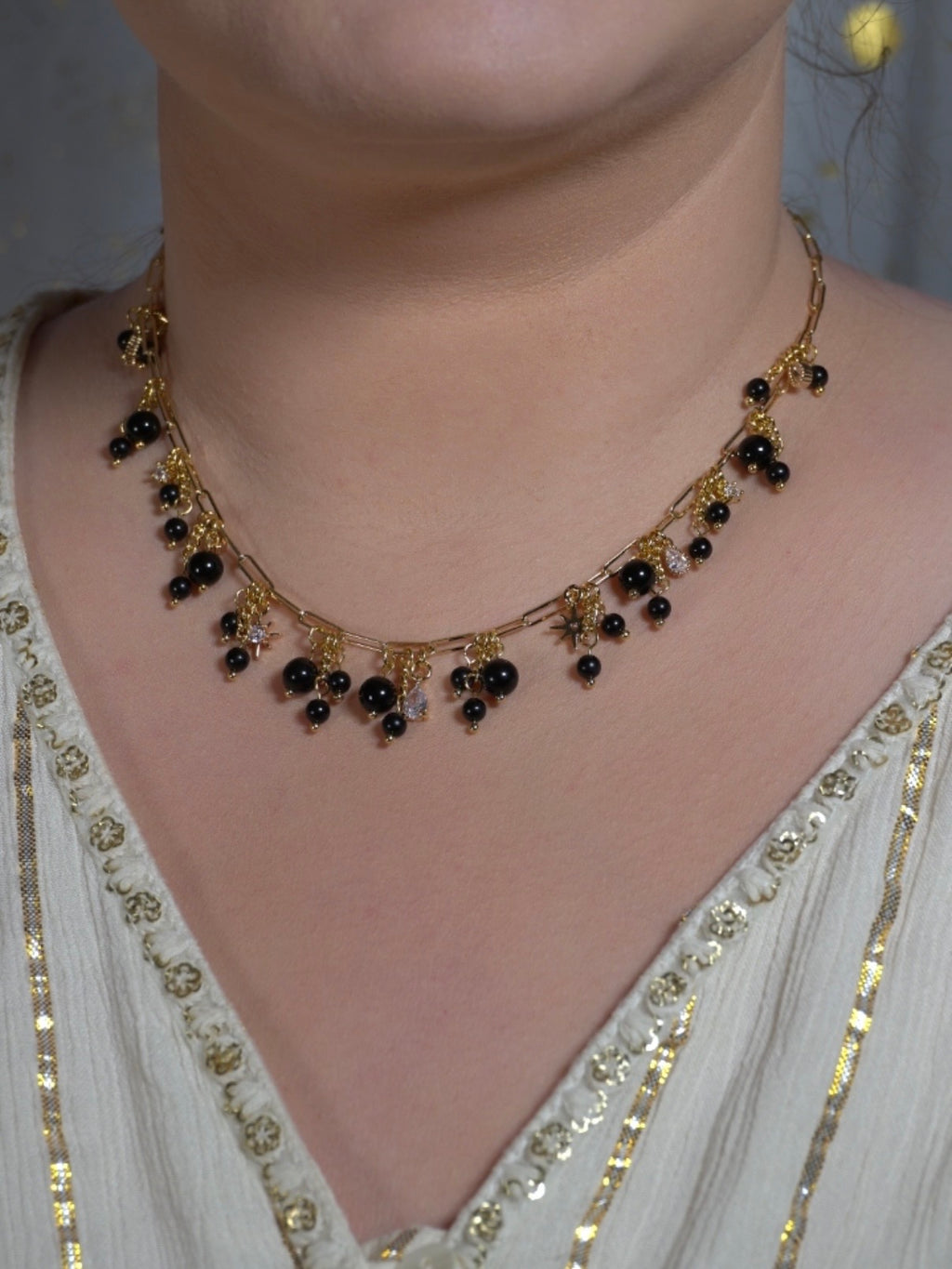 Evil Eye| Obsidian und Turmalin Kette