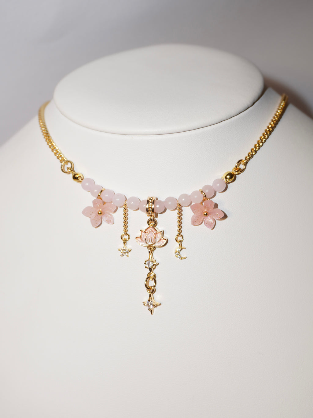 Lotus | Rosenquarz Kette
