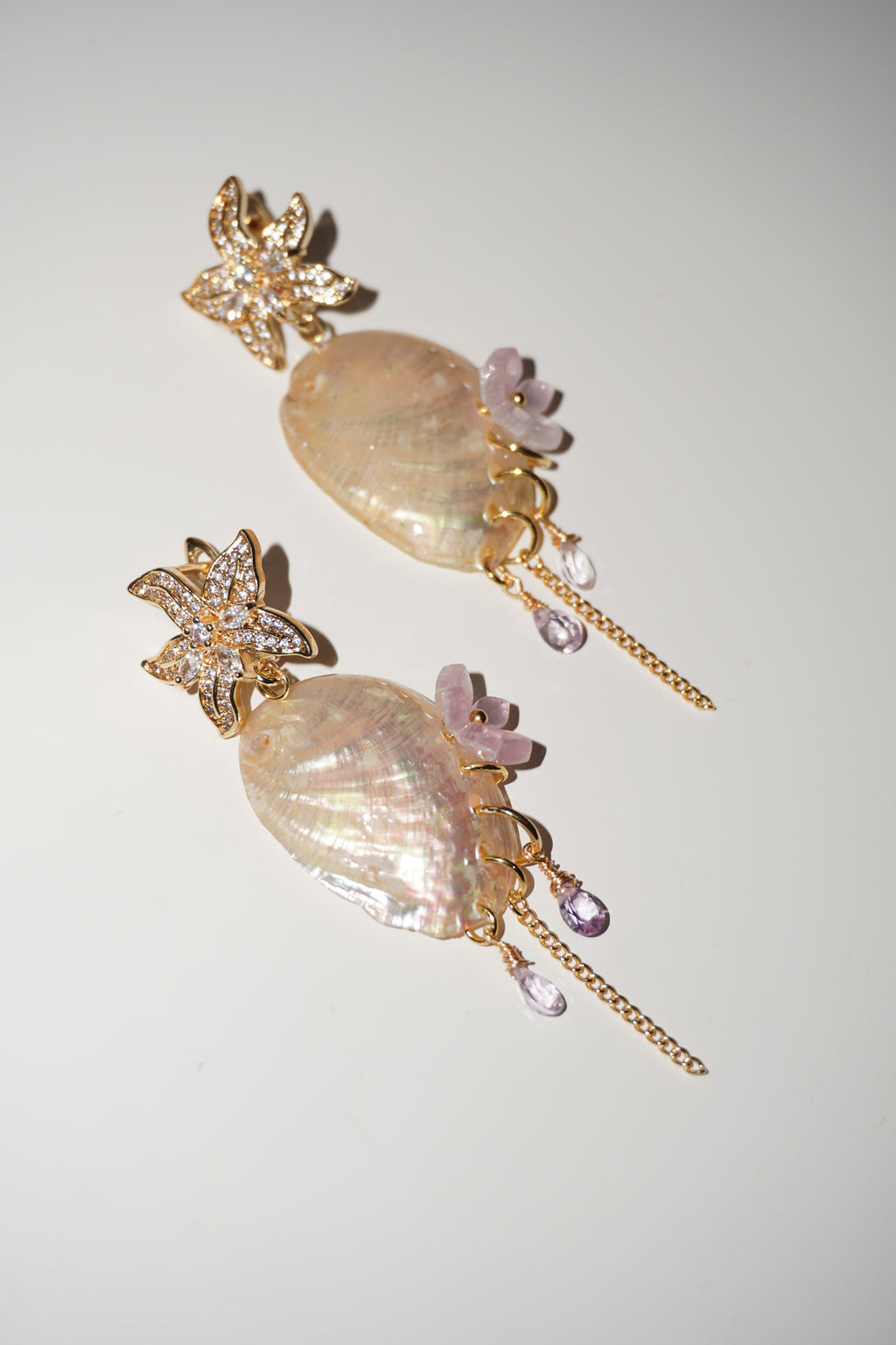 Ibiza | Abalone & Amethyst Ohrringe
