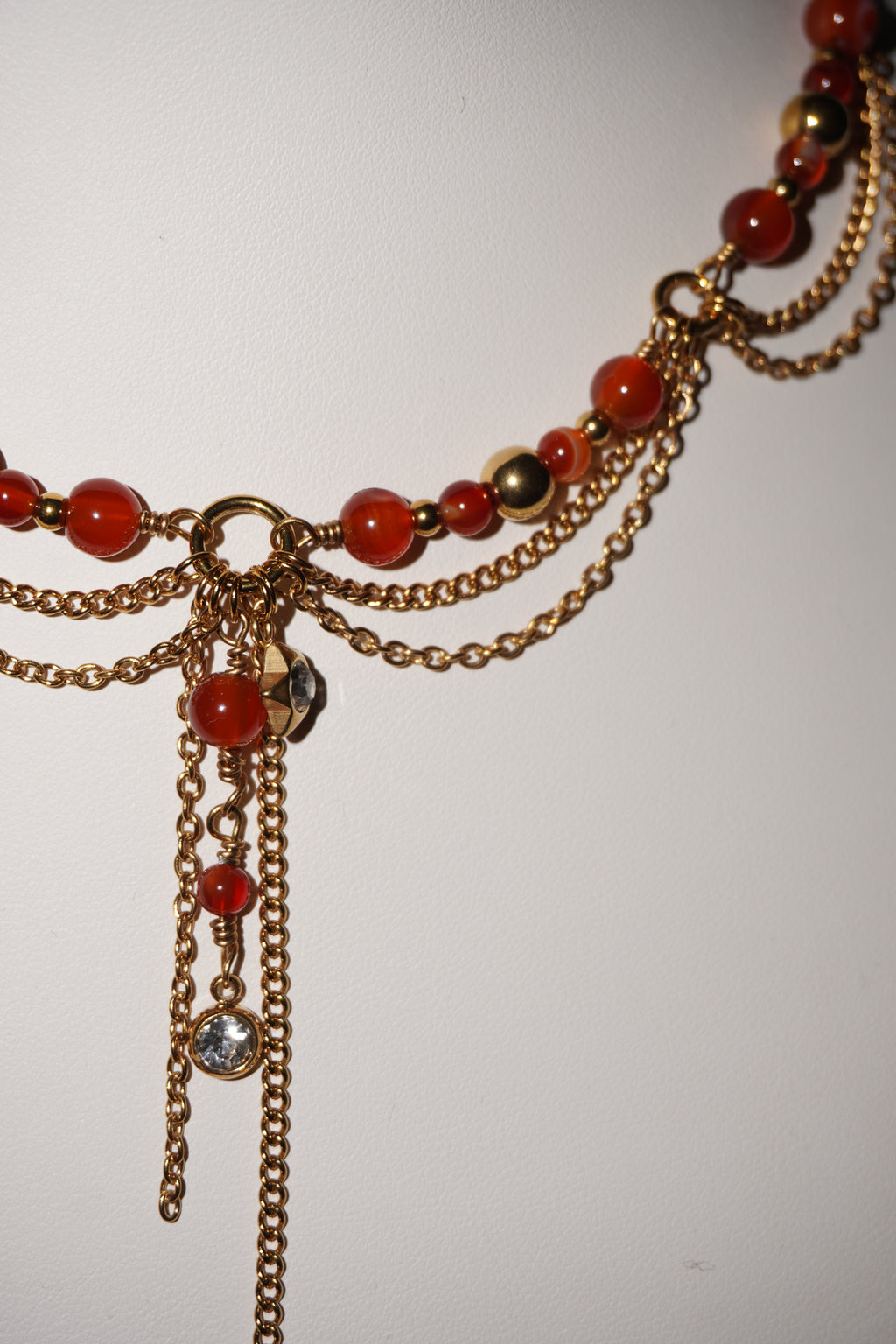 Hottest | Karneol Kette | Edelstahl Gold