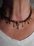 Amalia | Tigerauge Kette | Edelstahl Gold
