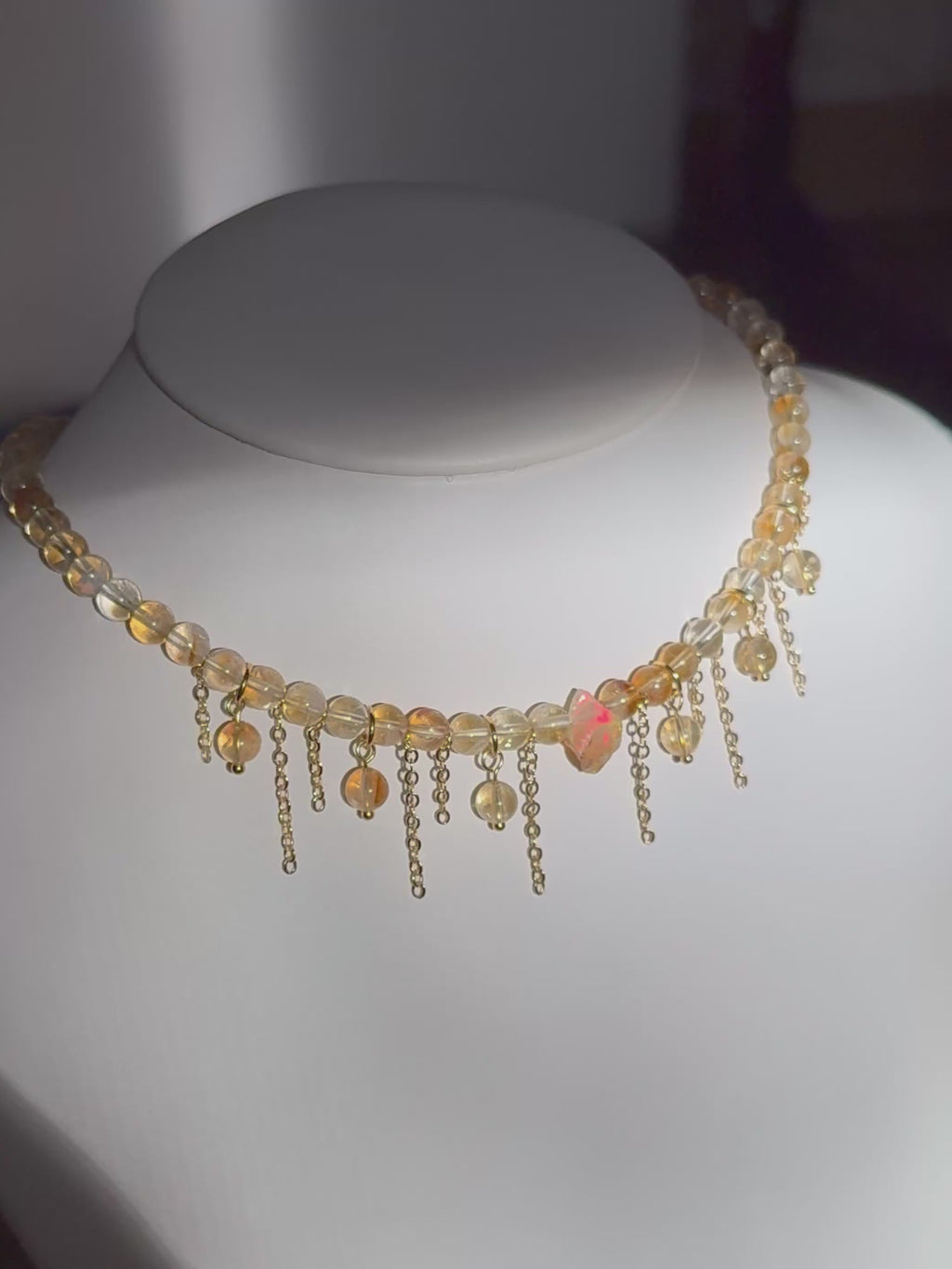 Kira | Citrin & Äthiopien Opal Kette